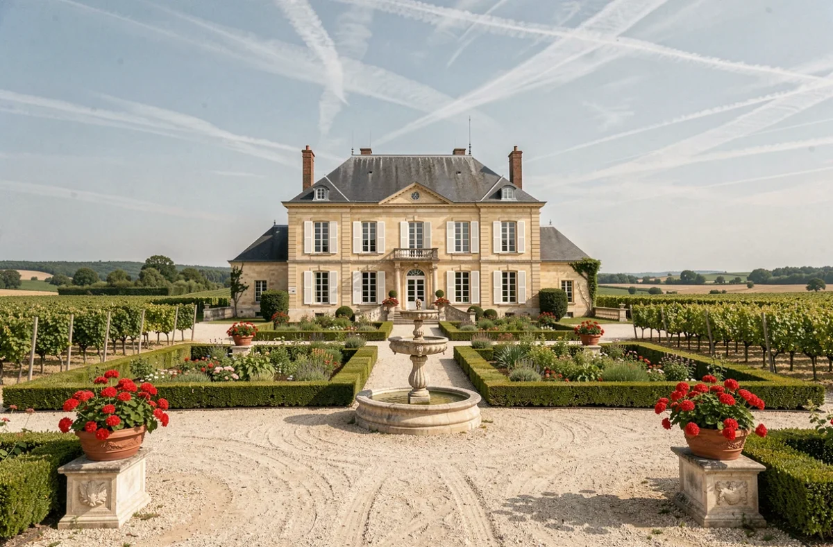 Château Nadal Hainaut, château viticole classique avec parterre et vignes pour réceptions de mariage dans l'Aude