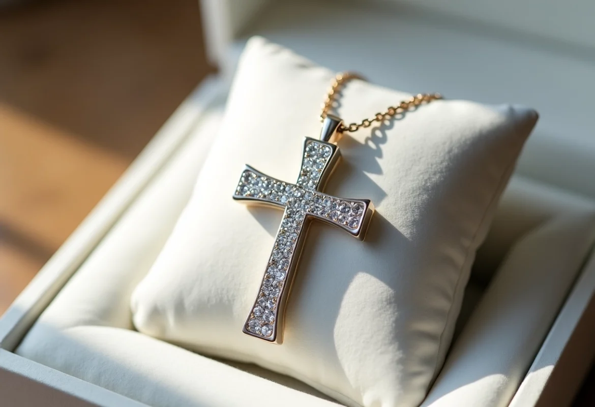collier croix zirconium