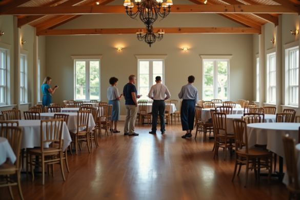 Groupe d adultes organisant une reunion dans une salle spacieuse